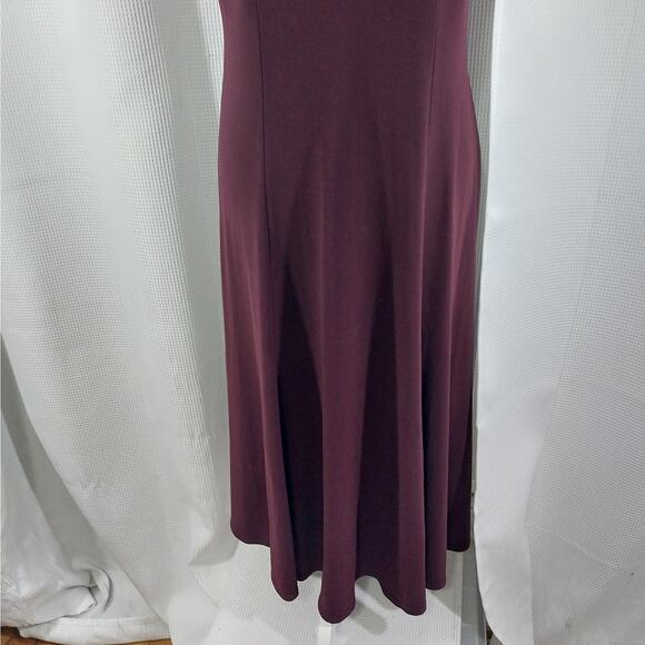 JONES WEAR DRESS! BURGUNDY RED DRAPEY, FLOWING CRISS-CROSS BODICE DRESS! SZ 12 - Picture 7 of 11